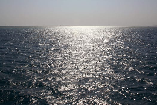 Sunset in red sea near Hurgada, Egypt.