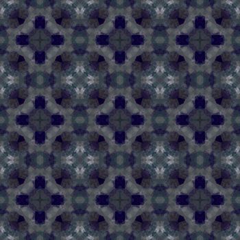 Church window pattern in different shades of blue. Seamless tile.