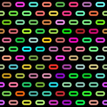 Colorful oval elements on black. Seamless background tile.