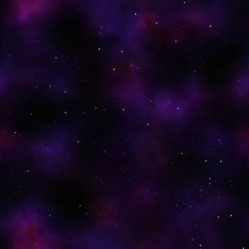 Night sky with stars and nebulas. Seamless tile.