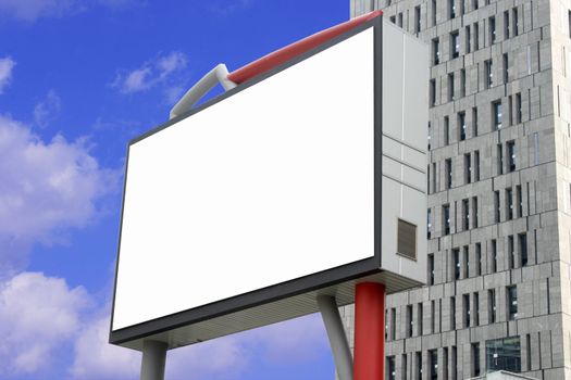 Blank Billboard in a Blue Sky background
