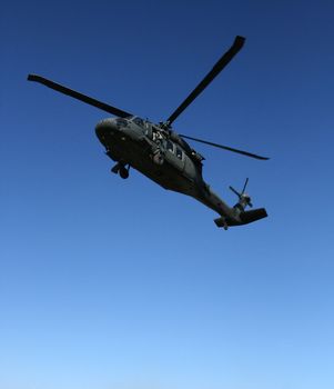 Black hawk helicopter going on a mission.  