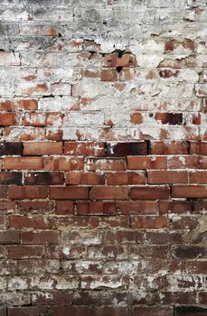 Old Red Brick Stone Wall, Textured Background