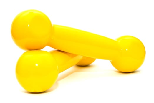 Child dumbbells on a white background