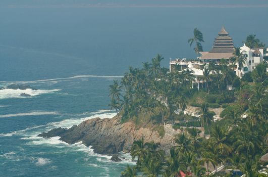 Luxury tropical home over looking ocean