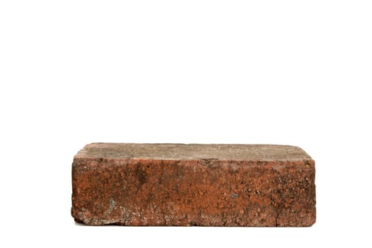 Image of a single red brick on white background