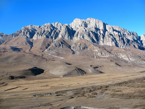 Mountains in Northern Osetia, Northern Caucasus, Russia.