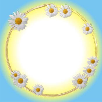 Oval framework decorated by white flowers