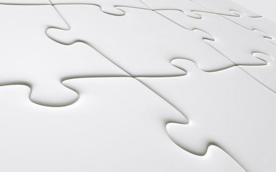 3d rendering of a puzzle game with blank pieces