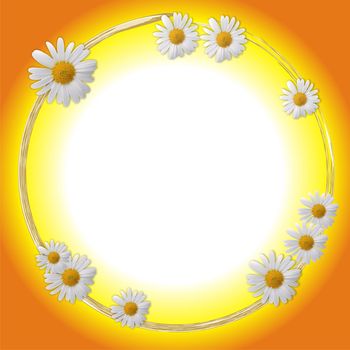 Oval framework decorated by white flowers