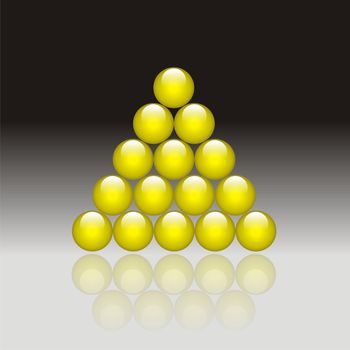 Pyramid from glass spheres