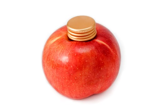 Red apple with a golden cover