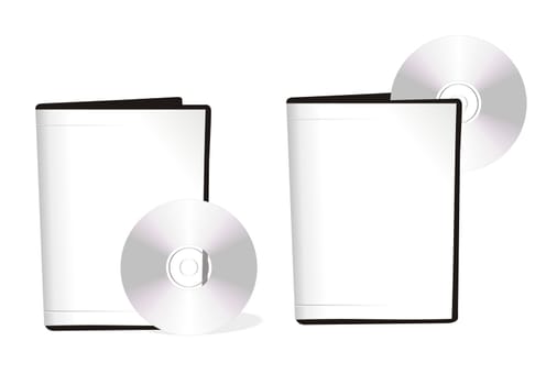 Two boxes with dvd disks of white color