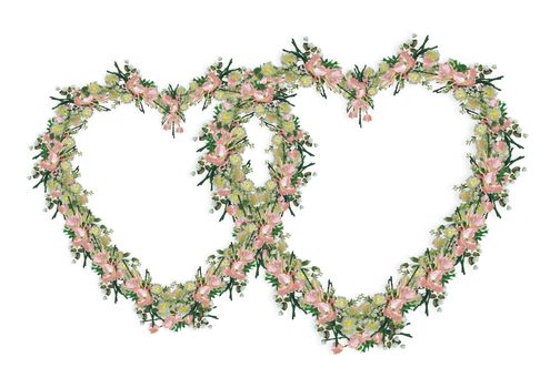 Valentine, white background ,rose, hearts. love