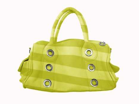 Modern yellow female bag on a white background