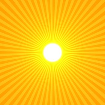 Yellow Sun Abstract, Rays Shine From A Bright Center, Illustration Background