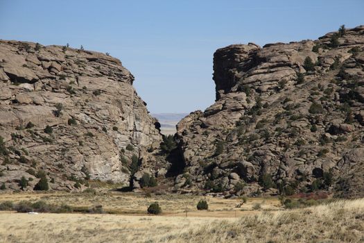 Historic Devil's Gate on the Oregon Trail.