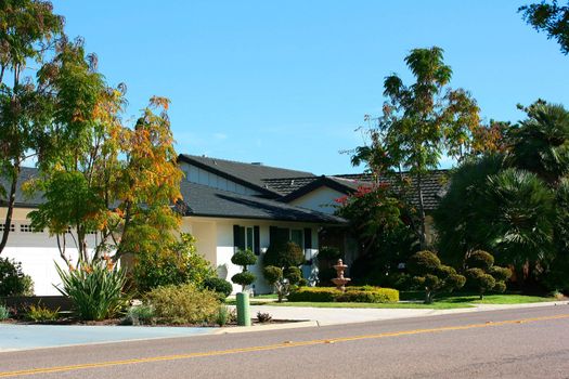 The house in California with garage on two cars.