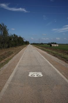 Narrow section of old Route 66 in Oklahoma