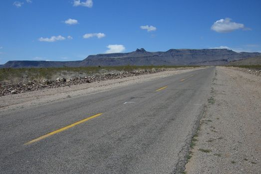 Route 66 near Oatman, Arizona, heads into the mountains