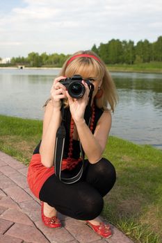 The girl the photographer works