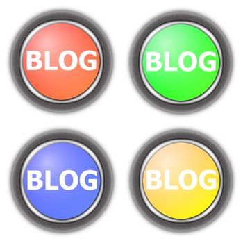 blog button collection isolated on white background