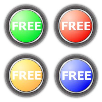 freen button collection isolated onw white background