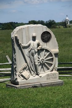 Monument near Cemetery Ridge battle site at Gettysburg National Military Park