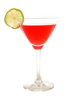 red party cocktail isolated on white background