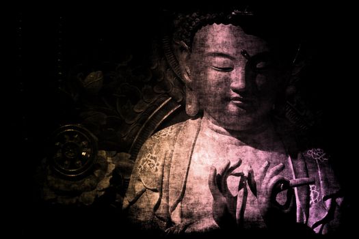 Chinese Temple Abstract Background Wallpaper in Color Tones