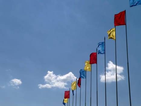 Flags on sky background 2