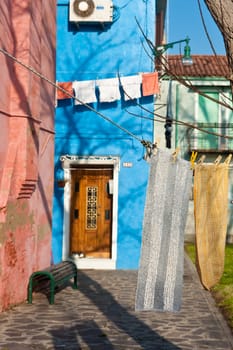 colorful houses of Burano Island (Venice), Italy