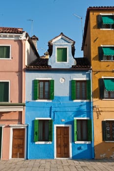 colorful houses of Burano Island (Venice), Italy