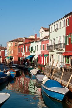 colorful houses of Burano Island (Venice), Italy