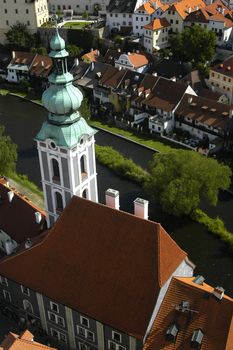 Czech Krumlov cathedral view, Czech