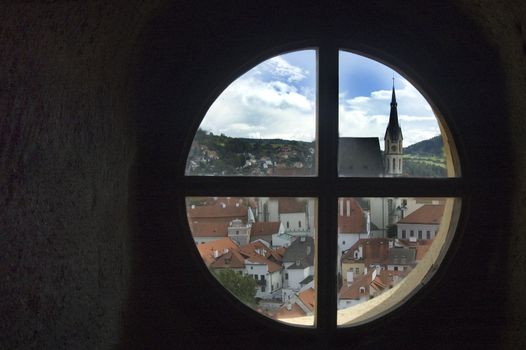 Czech Krumlov cathedral view