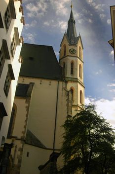 Czech Krumlov cathedral view, Czech