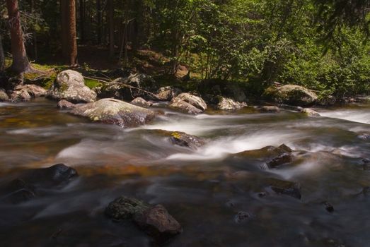 Resting by a river in Rocky Mountain National Park.