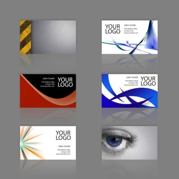 An assortment of 6 modern business card templates - print ready and fully customizable.  These include .25 inch bleed.  Cards are 3.75 x 2.25 total, and trim to the standard 3.5 x 2 size.