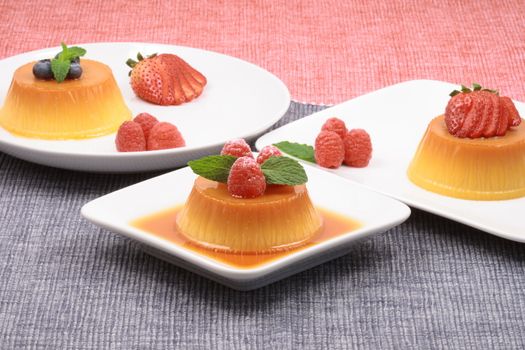 Delicious home made flan  cooked with organic milk sugar and baked slow  to get that perfect color