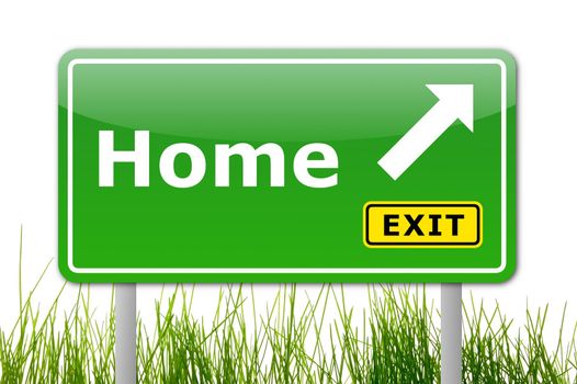 shortest way to your home estate shown by roadsign