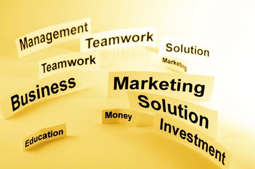 elements of financial or business success written on paper
