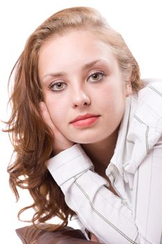 Portrait of beautiful girl. Isolated on white. #2