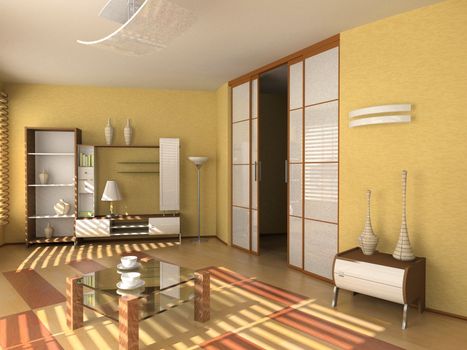 design of the modern hotel interior (3D rendering)