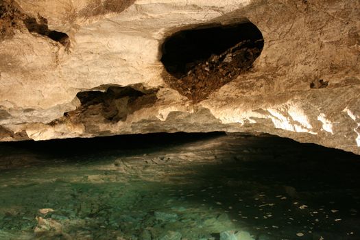 the undergroung cave interior