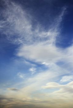 Cumulus cloudscape sky in a vertical composition