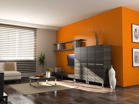 modern interior design (private apartment 3d rendering)
