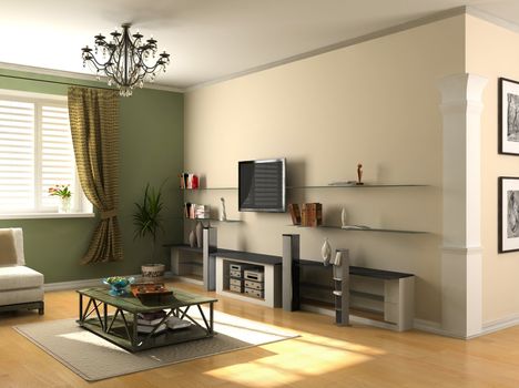 modern interior design (private apartment 3d rendering)
