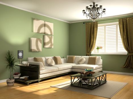 modern interior design (private apartment 3d rendering)
