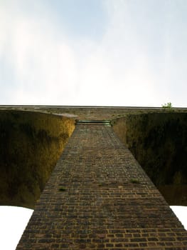 Brick English Victorian Viaduct in Summer at Dawn